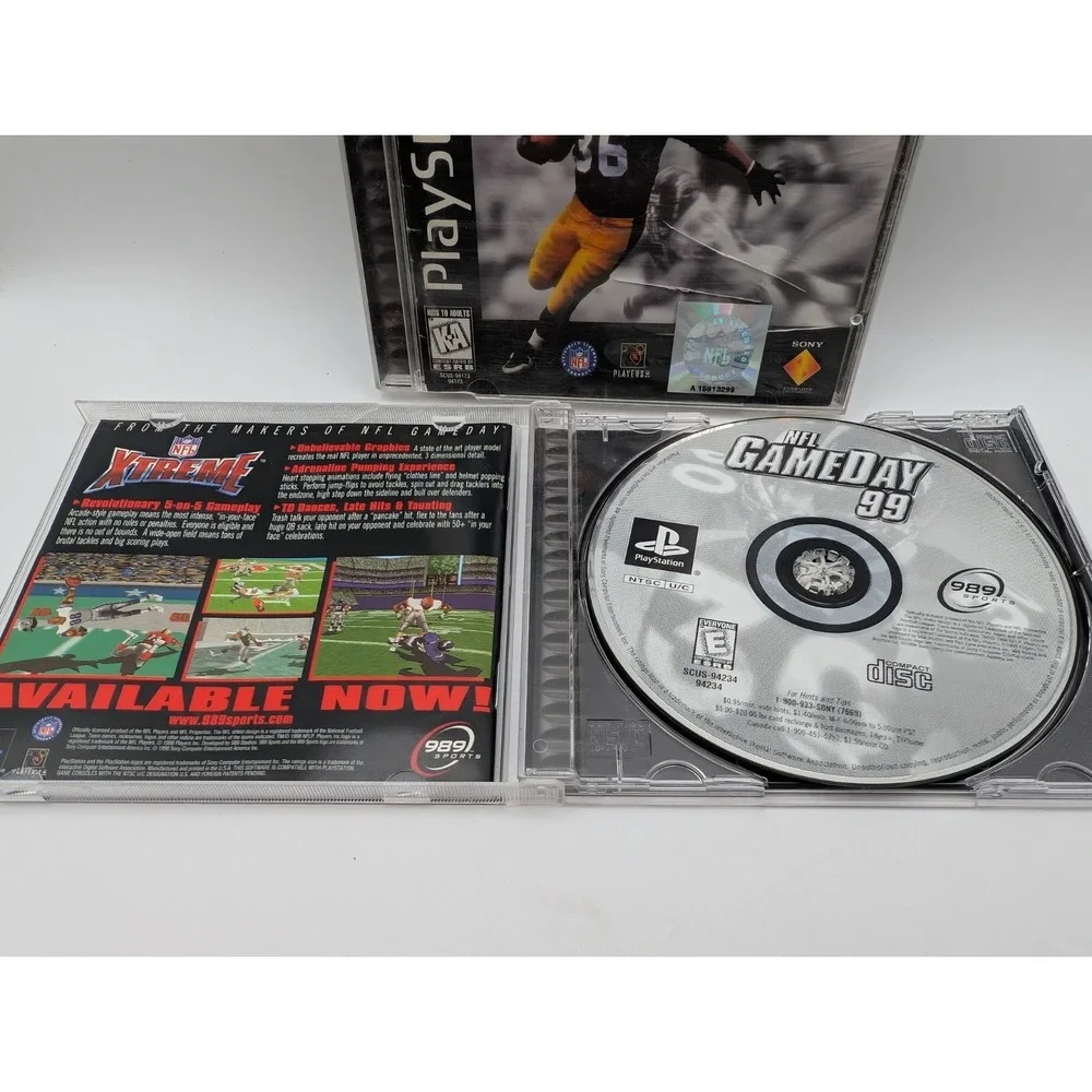 NFL GameDay 98 & 99 (Sony PlayStation 1 PS1, 1997) COMPLETE CIB, TESTED